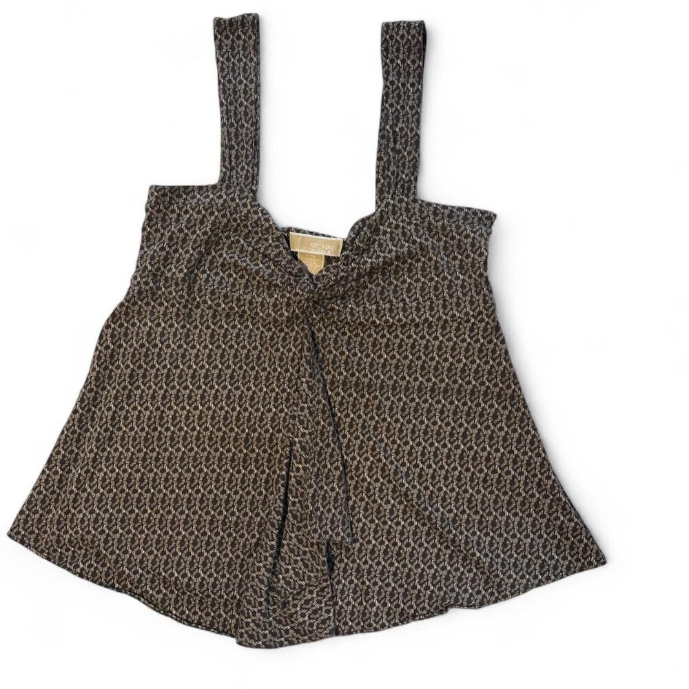 Micheal Kors brown print baby doll top